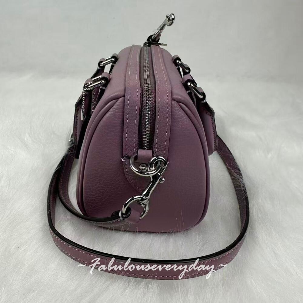 Coach Mini Rowan Bag Crossbody in Leather/Sliver Light Violet Jasmine CW328 NWT - Picture 2 of 8